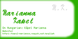 marianna kapel business card